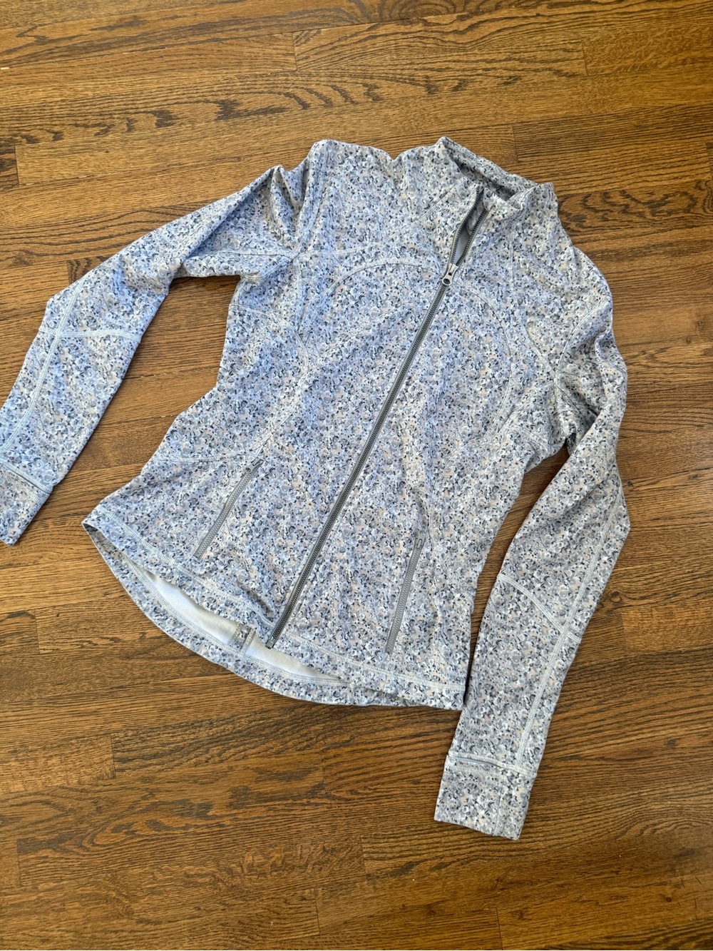 lululemon athletica Light Blue Floral Full-Zip Running Jacket
